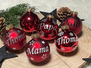Weihnachtskugeln mit Name | Christbaumkugeln Glas Rot personalisierte Christbaumkugel 