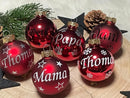 Weihnachtskugeln mit Name | Christbaumkugeln Glas Rot personalisierte Christbaumkugel | Weihnachtskugel personalisiert | Geschenkidee Fadensalat-shop