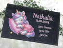 Filz-Windeltasche mit Einhorn in Sternenkleid – personalisiert mit Namen „Nathalia“