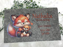 Filz-Wickeltasche mit Name, Geburtsdatum und Geburtsdaten – Motiv Fuchs mit Teddy