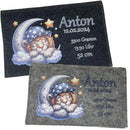 Nachtmotiv mit Löwenbaby und Sternen – Windeltasche mit Namen, Gewicht, Uhrzeit