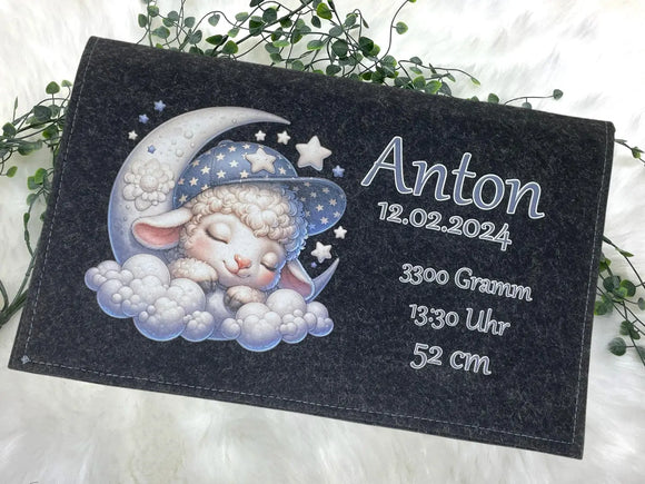 Zauberhafte Windeltasche mit Sternenmütze-Schaf – ideal als Geschenk zur Geburt