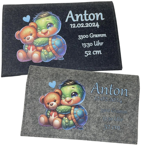 Baby-Windeltasche mit Schildkröten-Motiv und vollständiger Personalisierung