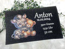 Wickeltasche mit Namen „Anton“ und niedlichem Zebra mit Teddybär – Filz grau