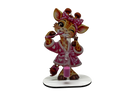 Zahnputzuhr Giraffe mit rosa Schleife und pinker Zahnbürste für Kinder