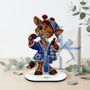 Zahnputzuhr Kinder mit süßer Giraffe und blauer 2 Minuten Sanduhr