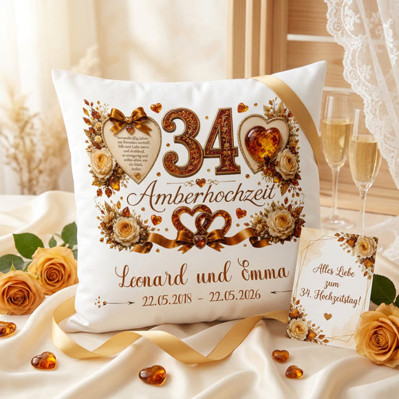 Romantisches Geschenk zur Amberhochzeit mit individueller Personalisierung