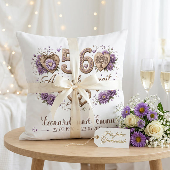 Geschenk zum 56. Hochzeitstag mit Namen und Hochzeitsdatum für Ehepaare