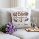 Personalisiertes Jubiläumskissen mit Astern zum 56. Hochzeitstag
