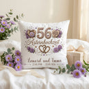 Geschenk Asternhochzeit – personalisiertes Kissen mit Namen und Datum