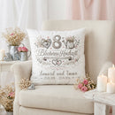 Blecherne Hochzeit Kissen personalisiert mit Namen und Datum zum 8. Hochzeitstag