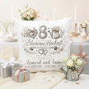 Kissen mit Namen zum 8. Hochzeitstag in elegantem Design