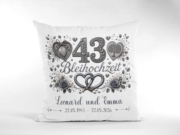 Bleihochzeit Kissen personalisiert als hochwertiges Hochzeitsjubiläum Geschenk