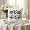 Hochwertiges Kissen zur Bleihochzeit mit Namen, Datum und stilvollem Design