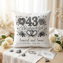 Geschenk Bleihochzeit – personalisiertes Kissen mit Namen und Datum zum 43. Hochzeitstag