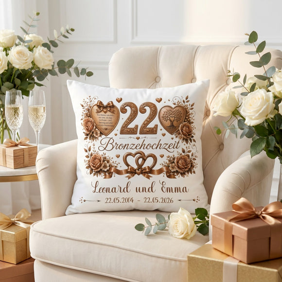 Romantisches Geschenk zur Bronzehochzeit mit individueller Personalisierung