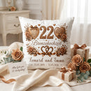Geschenk 22. Hochzeitstag – personalisiertes Kissen zur Bronzehochzeit mit Namen und Datum