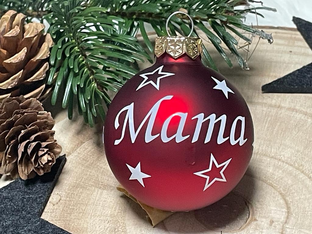 Weihnachtskugeln mit Name | Christbaumkugeln Glas Rot personalisierte Christbaumkugel | Weihnachtskugel personalisiert | Geschenkidee