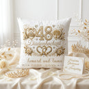 Hochwertiges Kissen zur Diademhochzeit mit Namen, Datum und Diadem-Motiv