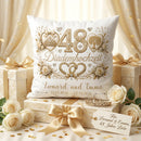 Geschenk Diademhochzeit – personalisiertes Kissen mit Namen und Datum zum 48. Hochzeitstag