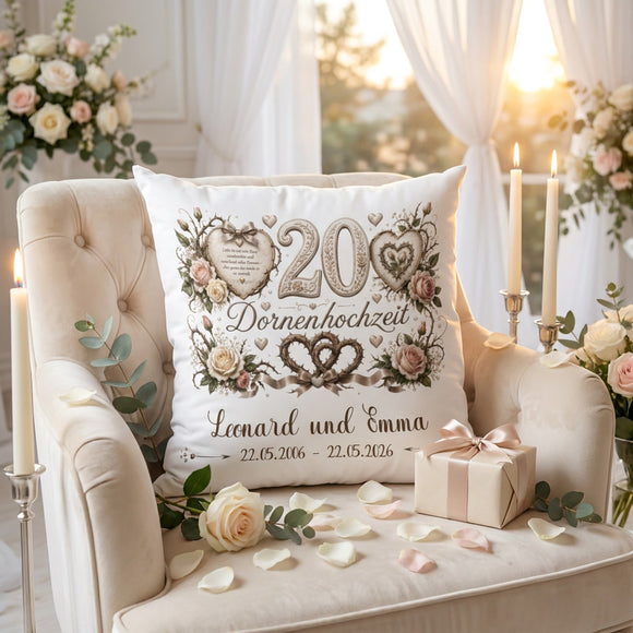 Romantisches Geschenk zur Dornenhochzeit mit individueller Personalisierung