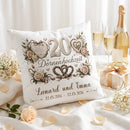 Geschenk 20. Hochzeitstag – personalisiertes Kissen zur Dornenhochzeit mit Rosen, Dornen und Namen