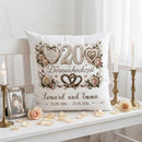 Geschenk zum 20. Hochzeitstag mit romantischem Rosen-Design und Namen des Ehepaares