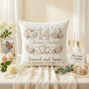 Geschenk zum 14. Hochzeitstag mit elegantem Elfenbein-Design und Namen des Ehepaares