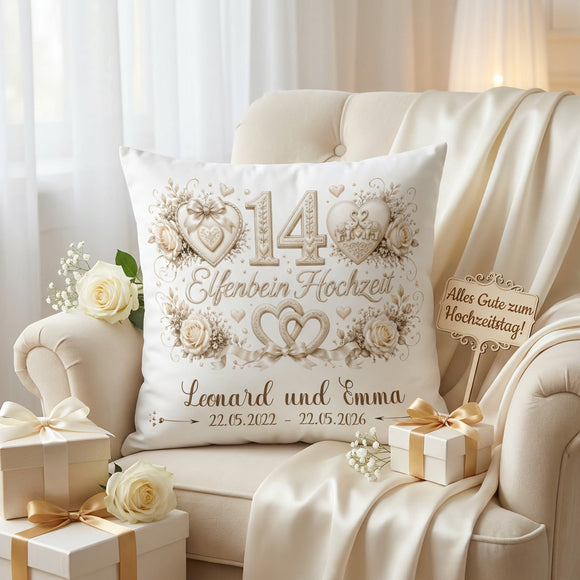 Romantisches Geschenk zur Elfenbeinhochzeit mit individueller Personalisierung