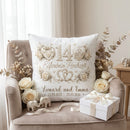 Personalisiertes Kissen zur Elfenbeinhochzeit mit Herzmotiv und individueller Gestaltung