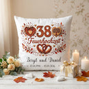 Geschenk zum 38. Hochzeitstag mit romantischem Feuerhochzeit-Design und Namen des Ehepaares