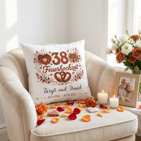 Romantisches Geschenk zur Feuerhochzeit mit individueller Personalisierung
