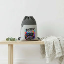 Sportbeutel für Gamer mit buntem Controller-Motiv und Spruch „Zocken ist mein Cardio“.