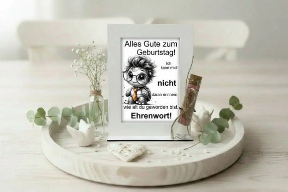 Geldgeschenk zum Geburtstag Bilderrahmen mit Vase