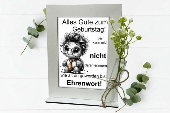 Geburtstag Geldgeschenk Rahmen mit Glasröhrchen