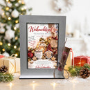 Geldgeschenk Weihnachten – dekorativer Aufsteller mit Wichtel und Glasröhrchen für Geldscheine