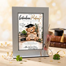 Geschenk Abschlussprüfung mit Teddy, Abschlusskappe und austauschbarer Motivkarte