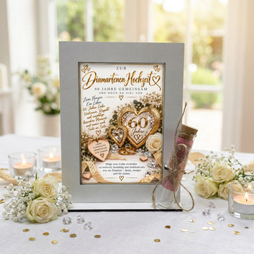 Geldgeschenk Diamantene Hochzeit – dekorativer Aufsteller zum 60. Hochzeitstag für Ehepaare