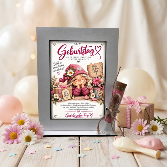 Geldgeschenk für Frau zum Geburtstag mit Botschaft Bleib so wunderbar wie du bist