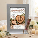 Geldgeschenk Hölzerne Hochzeit – dekorativer Aufsteller zum 10. Hochzeitstag für Ehepaare