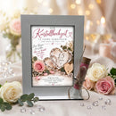 Geschenk Kristallhochzeit für 15 Jahre Ehe mit Aufsteller und Glasröhrchen für Geldscheine