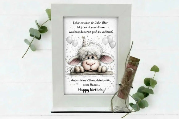 Geburtstag Geldgeschenk Rahmen mit Geldschein