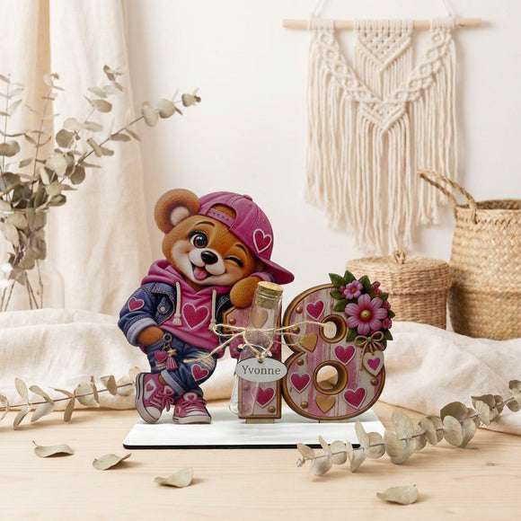 Geschenk zur Volljährigkeit für Mädchen mit Glasröhrchen für Geldschein