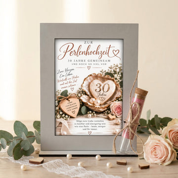 Geldgeschenk Perlenhochzeit – dekorativer Aufsteller zum 30. Hochzeitstag für Ehepaare