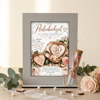 Geldgeschenk Perlenhochzeit – dekorativer Aufsteller zum 30. Hochzeitstag für Ehepaare