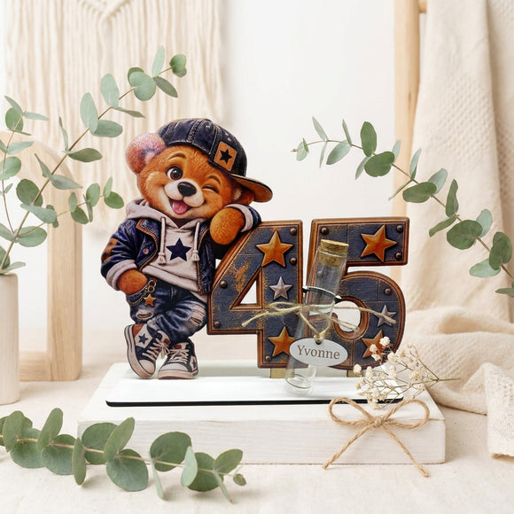 Personalisiertes Geldgeschenk für Männer mit Name und dekorativer Zahl 45