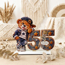 Geldgeschenk 55. Geburtstag Mann mit Teddy und personalisiertem Namen