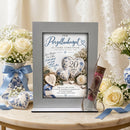 Geschenk Porzellanhochzeit für 20 Jahre Ehe mit Aufsteller und Glasröhrchen für Geldscheine