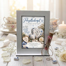 Geldgeschenk Ehejubiläum – selbststehender Aufsteller zur Porzellanhochzeit mit Geldröhrchen