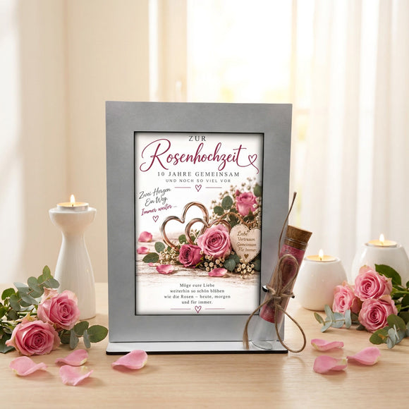 Geschenk 10 Jahre Ehe – dekoratives Geldgeschenk zur Rosenhochzeit für ein Ehepaar